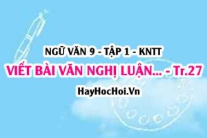 Viết bài văn nghị luận về một vấn đề cần giải quyết trang 27 Ngữ văn lớp 9 tập 1 Kết nối tri thức